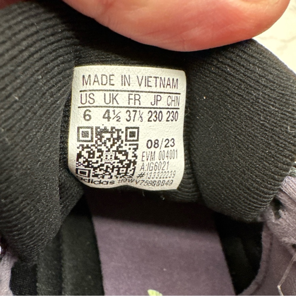 adidas Black Athletic Sneakers with Purple and Lime Accents - Picture 9 of 11